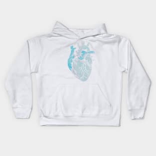 Gentle Heart, Pale Colors, Pink, Lavender and Blue, Digital Painting Kids Hoodie